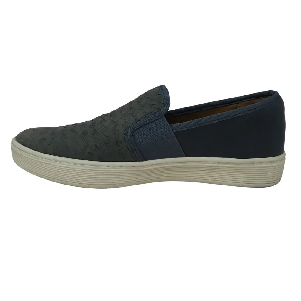 Sofft Blue‎ Leather Slip On Comfort Sneakers Loafers